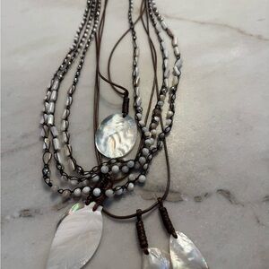 J. Jill Iridescent Shell and Bead Necklace